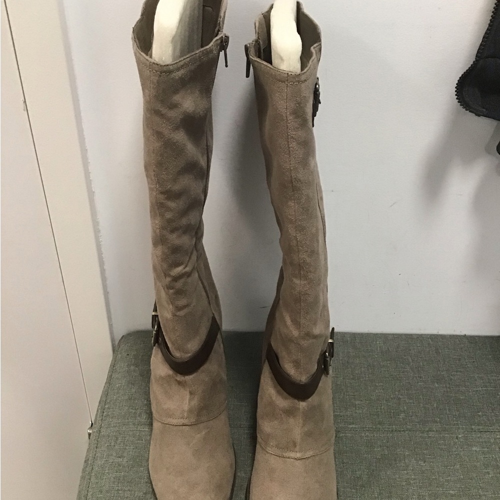 Women's Taupe Suede Boots